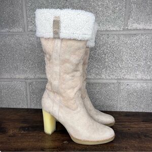 Gucci Shearling Monogram Logo Guccissima Boots 7.5 UGG